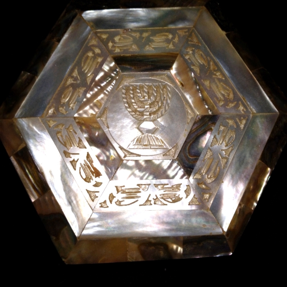 Vintage Menorah jewelry box from the Middle East